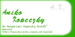 aniko kopeczky business card